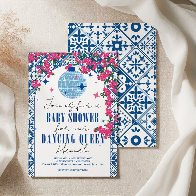 Santorini Musical Bougainvillea Babydusche Einladung (Von Creator hochgeladen)