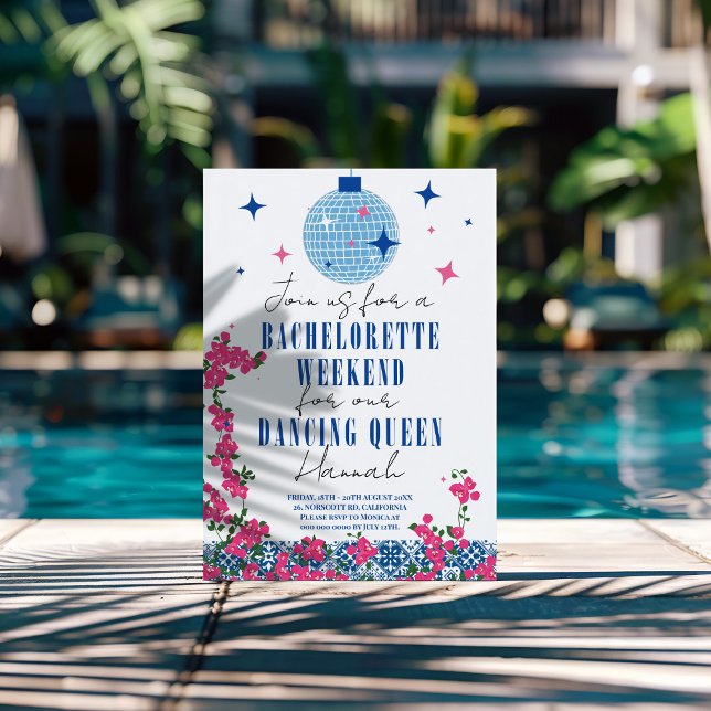 Santorini Musical Bougainvillea Bachelorette Einladung (Von Creator hochgeladen)