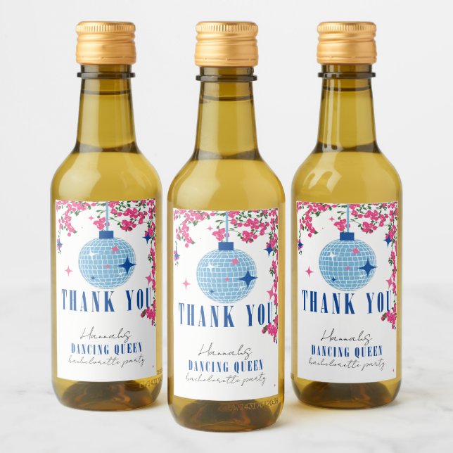 Santorini Musical Bougainvillea Bachelorette Weinetikett (Flaschen)