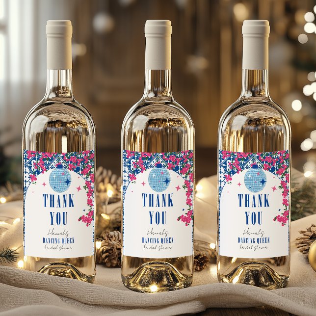 Santorini Musical Bougainvillea Brautparty Weinetikett (Von Creator hochgeladen)