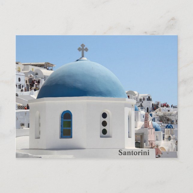 Santorini Oia Kirche Postkarte (Vorderseite)
