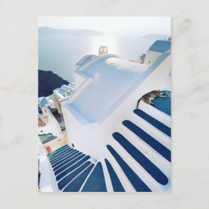 Santorini Oia Steps, Griechenland Postkarte