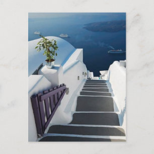 Santorini Oia Steps, Griechenland Postkarte