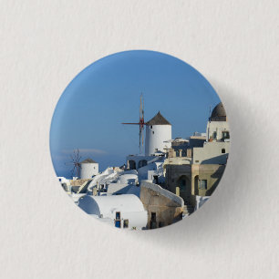 Santorini Oia Windmill Abzeichen / Button