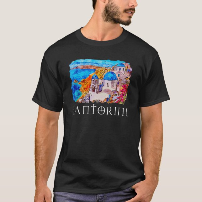Santorini Painting Griechenland Souvenir T-Shirt (Vorderseite)