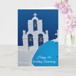 Santorini Personalisiert 3. Hochzeitstag Karte