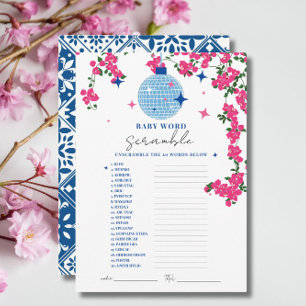 Santorini Pink Baby Wort Rührei Dusche Spielkarte Einladung