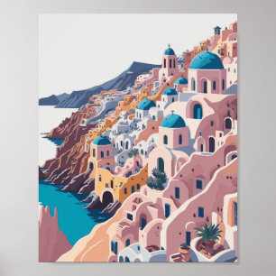 Santorini Poster: Santorini Griechenland Poster