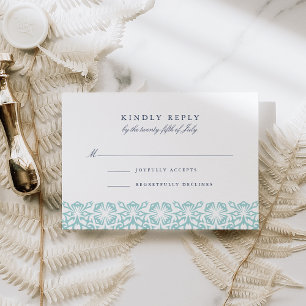 Santorini RSVP-Karte   Aqua RSVP Karte
