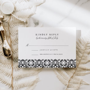 Santorini RSVP-Karte   Schwarz RSVP Karte