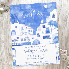 Santorini Save the Date Ankündigungspostkarte