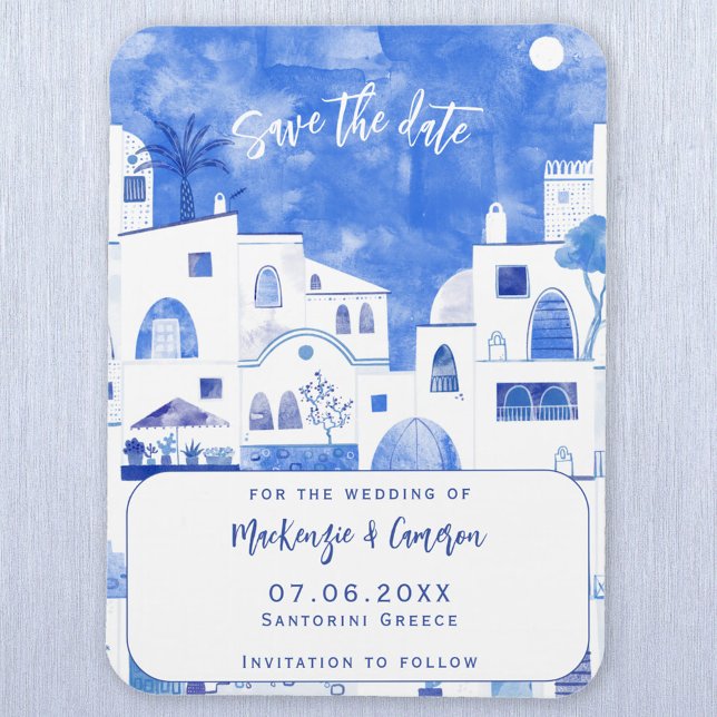 Santorini Save the Date Wedding Magnet (Von Creator hochgeladen)