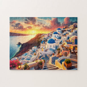 Santorini Sonnenuntergang Griechenland Mittelmeer  Puzzle