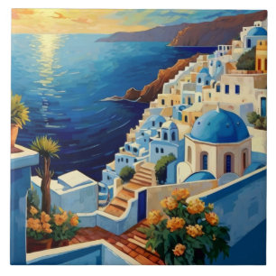 Santorini Sunrise - Griechenland - Dorf auf der gr Fliese