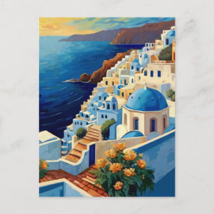 Santorini Sunrise - Griechenland - Dorf auf der gr Postkarte