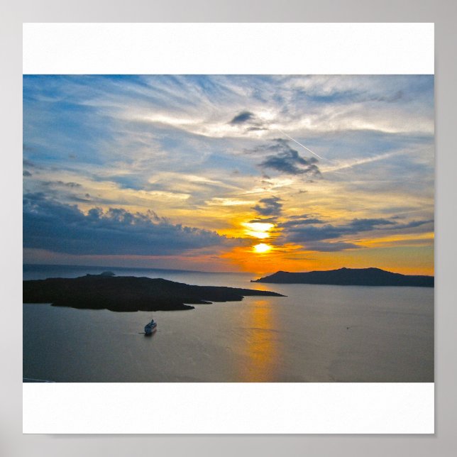 Santorini Sunset 2 Leinwand Poster (Vorne)