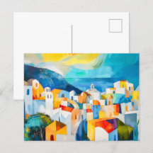 Santorini Sunset in kühlen Farben