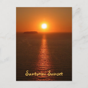 Santorini Sunset mit Text - Griechische Insel Postkarte
