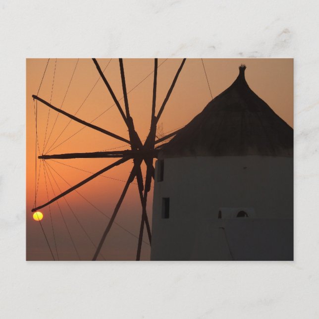 Santorini Sunset Postkarte (Vorderseite)