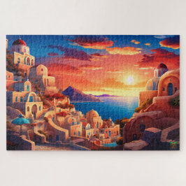 🌅 Santorini Sunset Serenity Puzzle