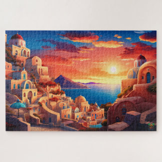 🌅 Santorini Sunset Serenity Puzzle