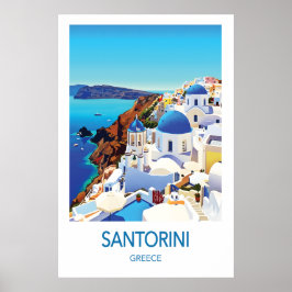 Santorini Travel Poster Greece Art