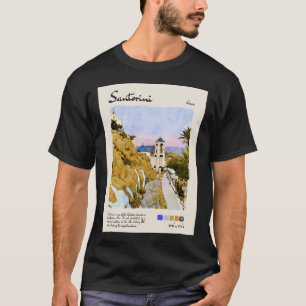 Santorini Vintage Wasserfarbenreise T-Shirt