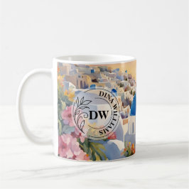 Santorini Wasserfarben Tasse