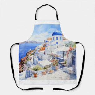 Santorini Watercolor Schürze