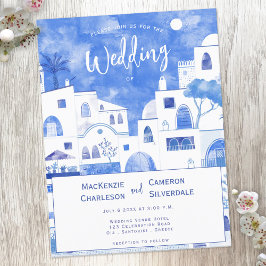 Santorini Wedding Einladung Postkarte