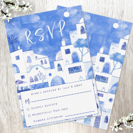 Santorini Wedding RSVP Karte