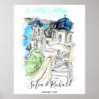 Santorini Wedding, Verlobung, Vorschlag Poster