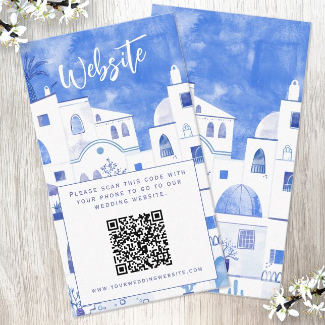 Santorini Wedding Website QR Code Begleitkarte (Von Creator hochgeladen)