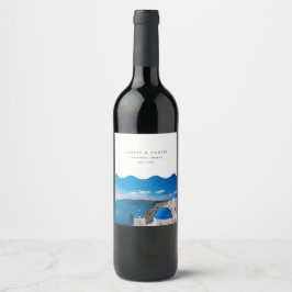 Santorini Wedding Weinetikett