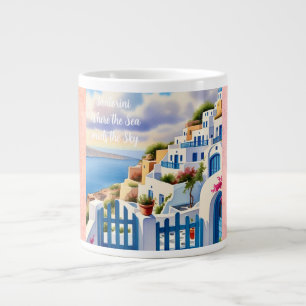 Santorini, wo das Meer auf den Himmel trifft Jumbo-Tasse