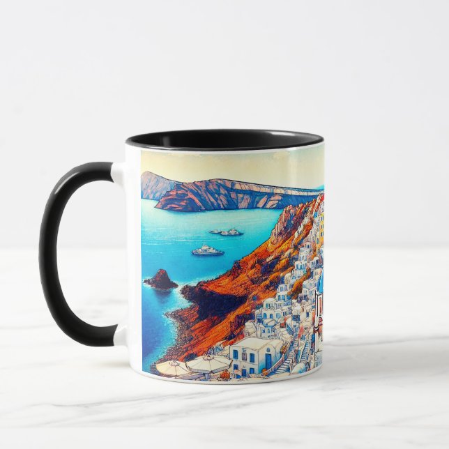 Santorini, wo jeder Augenblick leuchtet Tasse (Links)