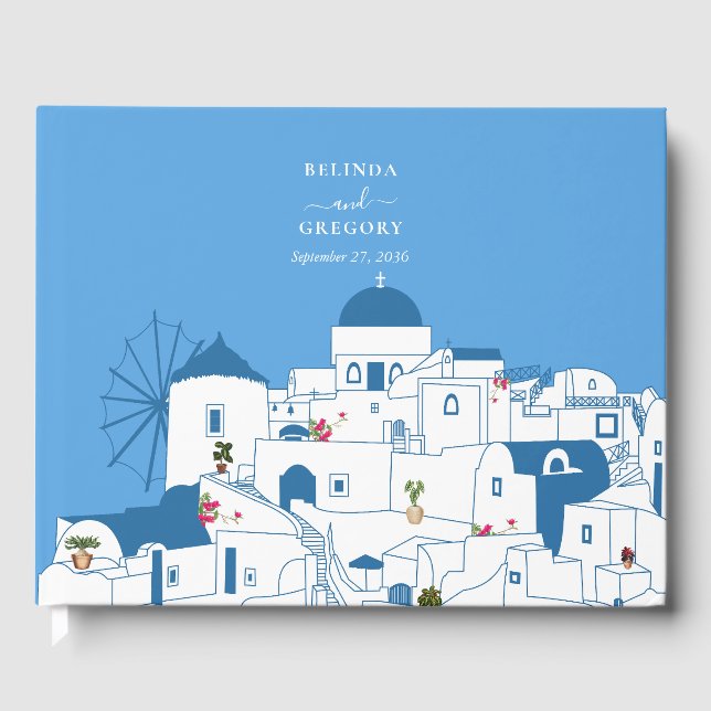 Santorini Zielort Griechische Insel Hochzeit Gästebuch (Vorderseite)