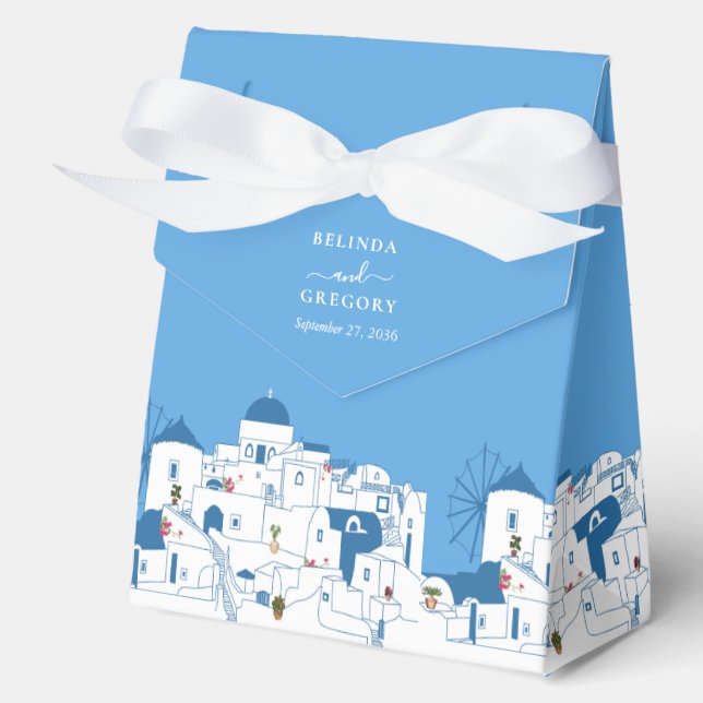 Santorini Zielort Griechische Insel Hochzeit Geschenkschachtel (Vorderseite)