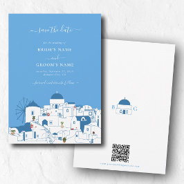 Santorini Zielort Griechische Insel Hochzeit Save The Date