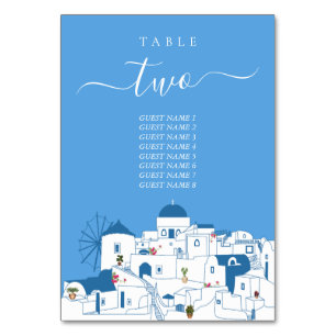 Santorini Zielort Griechische Insel Hochzeit Tischnummer