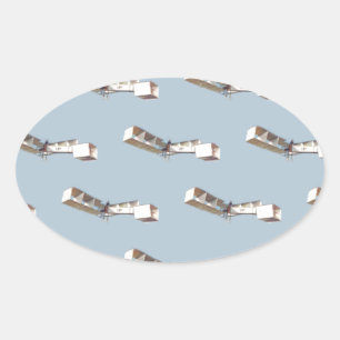 Santos-Dumont 14-Bis-Flugzeug Ovaler Aufkleber