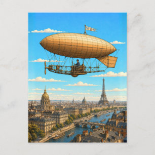 Santos-Dumont-Luftschiff über Paris Postkarte