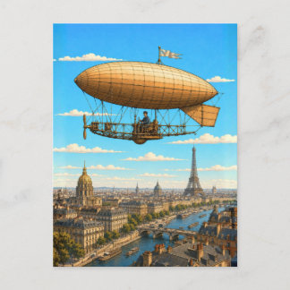 Santos-Dumont-Luftschiff über Paris Postkarte