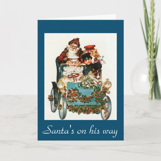 Sant's Got a New Ride Vintage Weihnachtskarte Programm (Vorderseite)