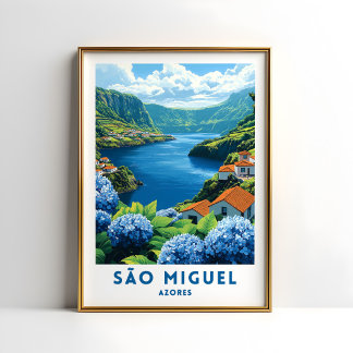São Miguel Azoren Reiseplakat Wandkunst Poster