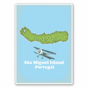 São Miguel Insel Portugal Karte Aufkleber
