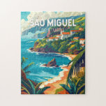 Sao Miguel Island Portugal Puzzle<br><div class="desc">Sao Miguel Island Retro Vektor Reise Design. Es ist bekannt für seine vulkanische Landschaft,  die Flora und das reiche Meeresleben,  einschließlich Wale.</div>