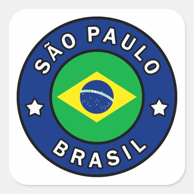 São Paulo Brasil Quadratischer Aufkleber (Vorderseite)