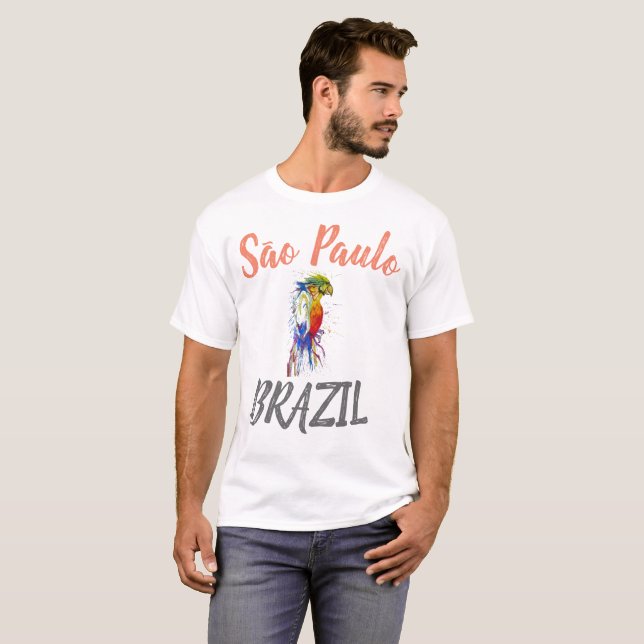 São Paulo Brasilien, Papagei T-Shirt (Vorne ganz)