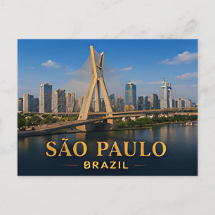 ✈️ São Paulo Brasilien Reise Geschenk 🌆 Postkarte